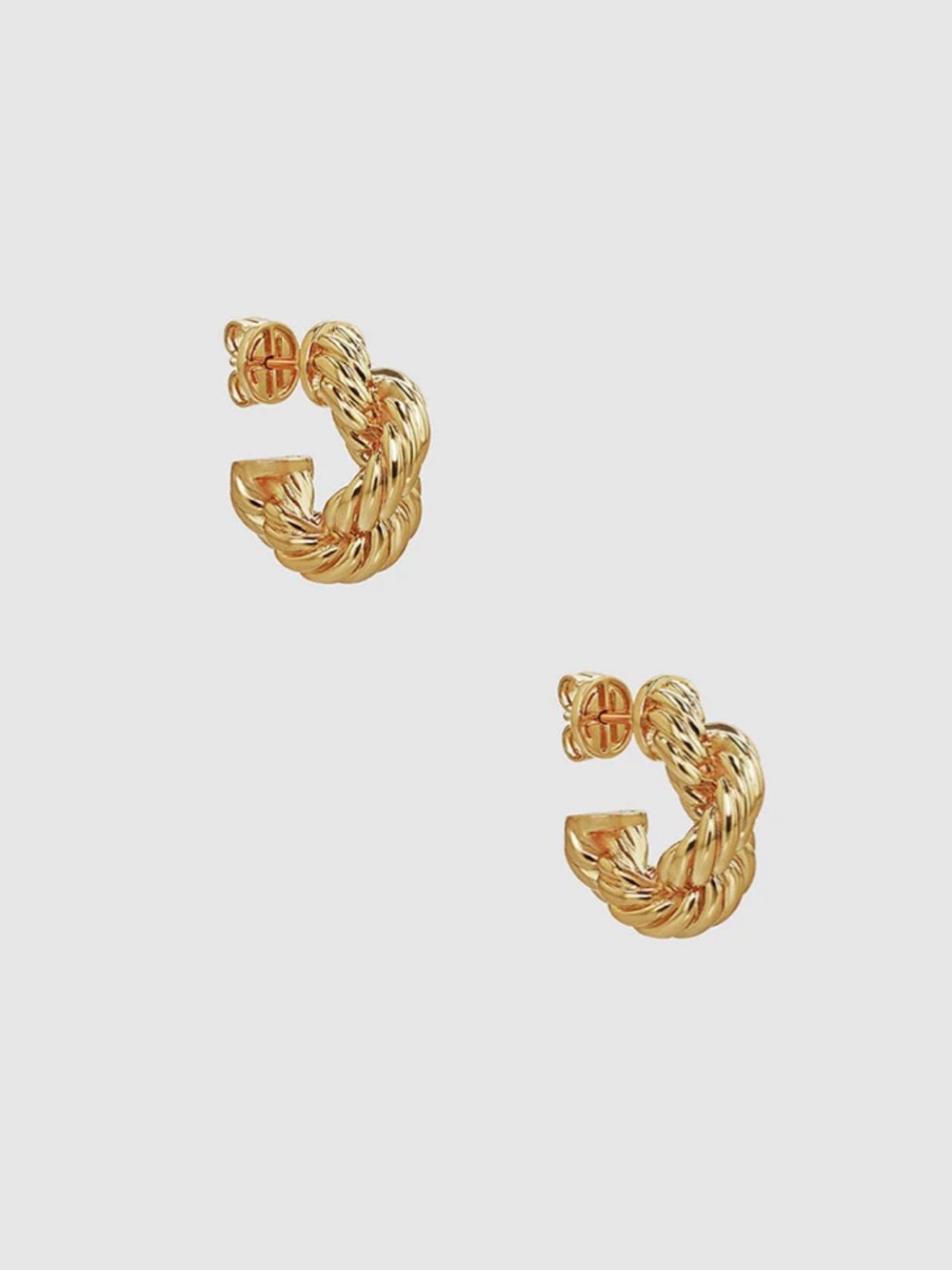 Anine Bing Twist Rope Hoop Earring in Gold
